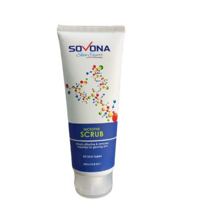 Sovona Skin Expert Microfine Scrub Deeply Effective & Removes Impurities For Glowing Skin All Skin Types 200 Ml/6.8 Oz e